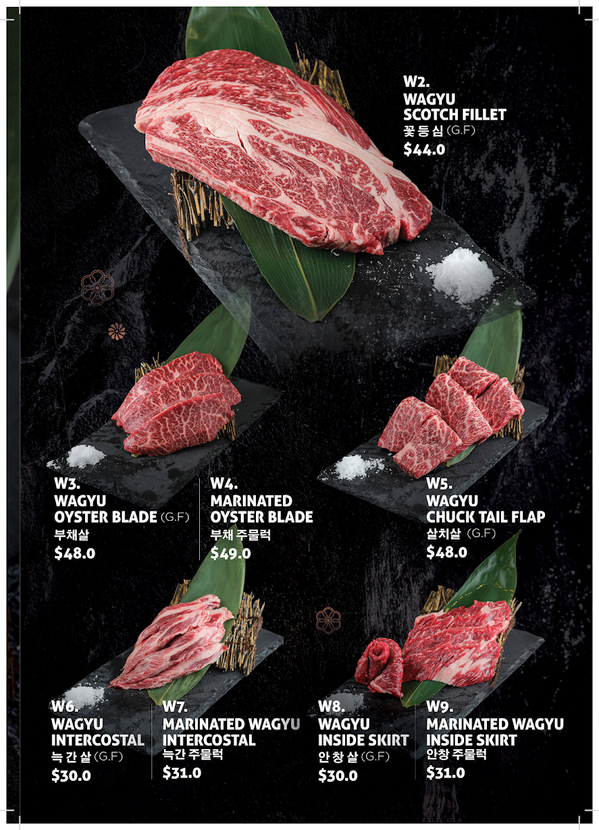 Menu, Hanok Korean BBQ