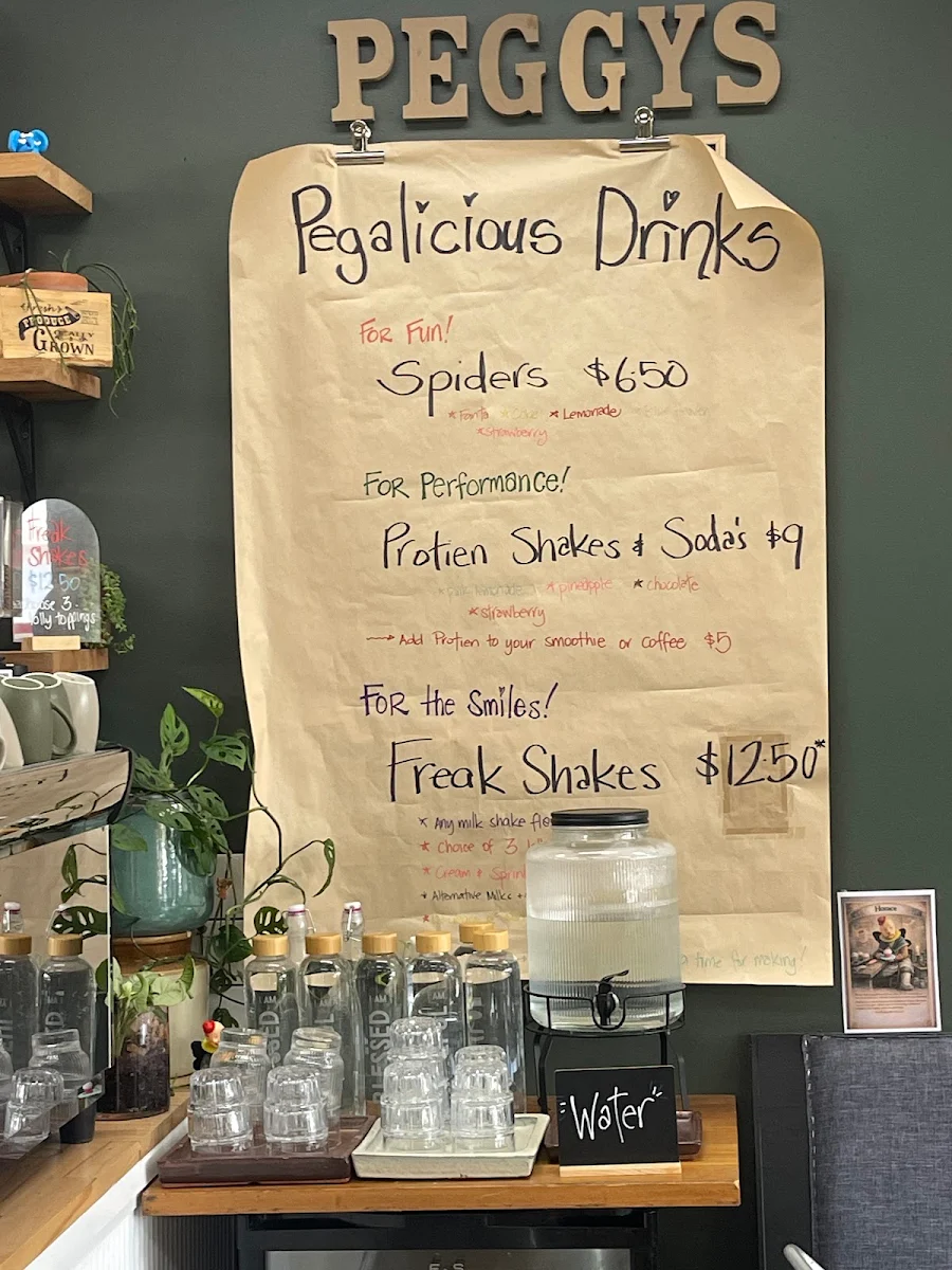 Menu, PEGGYS CAFE
