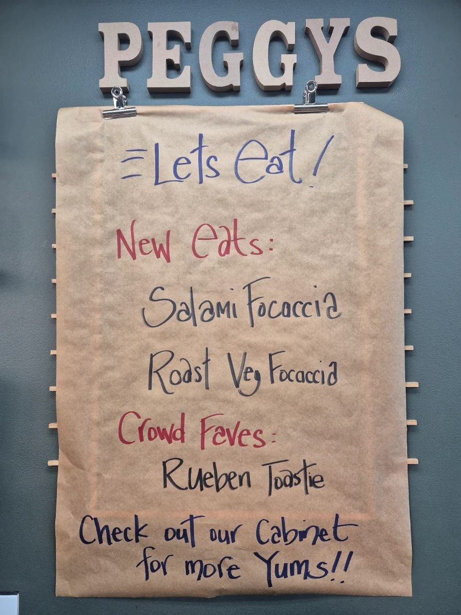 Menu, PEGGYS CAFE