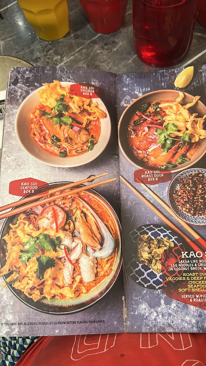 Menu, Bangkok Bites Bondi beach