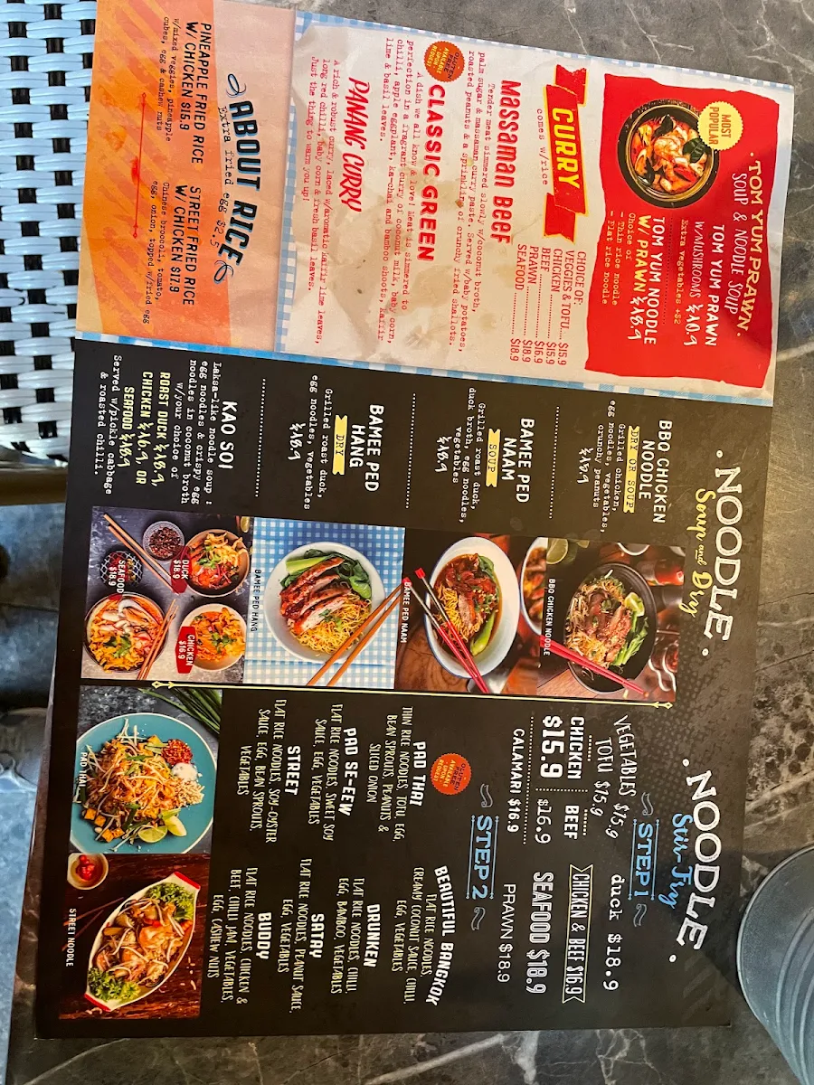 Menu, Bangkok Bites Bondi beach