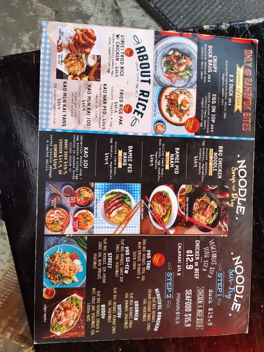 Menu, Bangkok Bites Bondi beach
