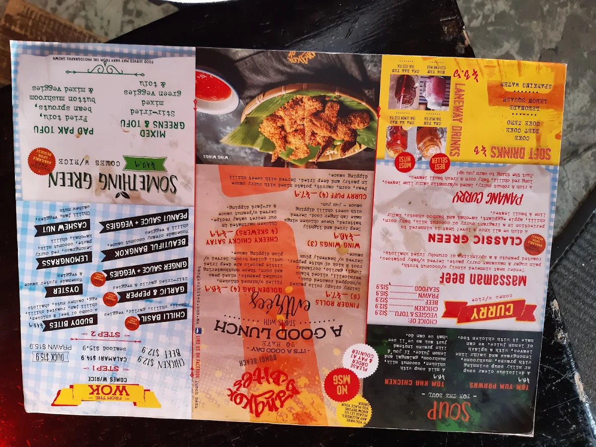 Menu, Bangkok Bites Bondi beach