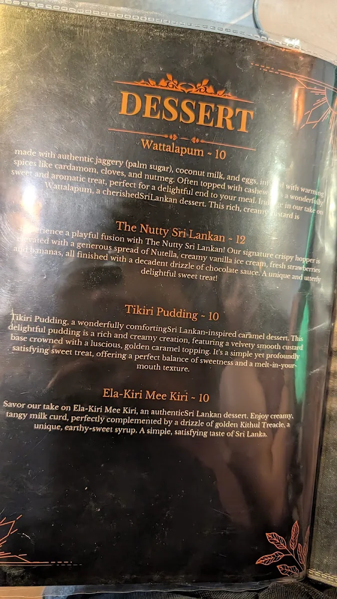 Menu, Ceylonia