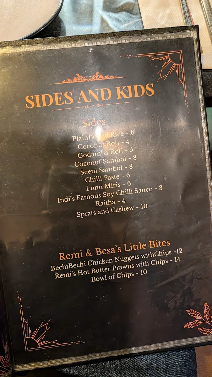 Menu, Ceylonia