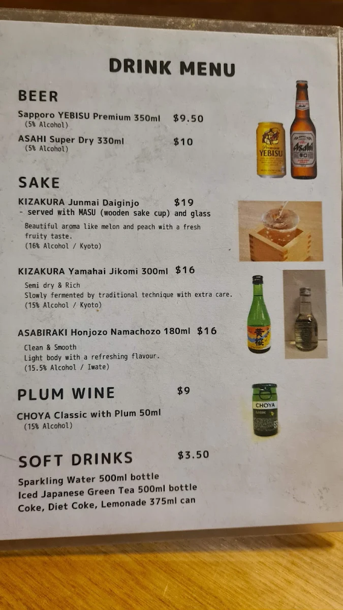Menu, Yuki Tei Japanese Tempura Bar & Takeaway