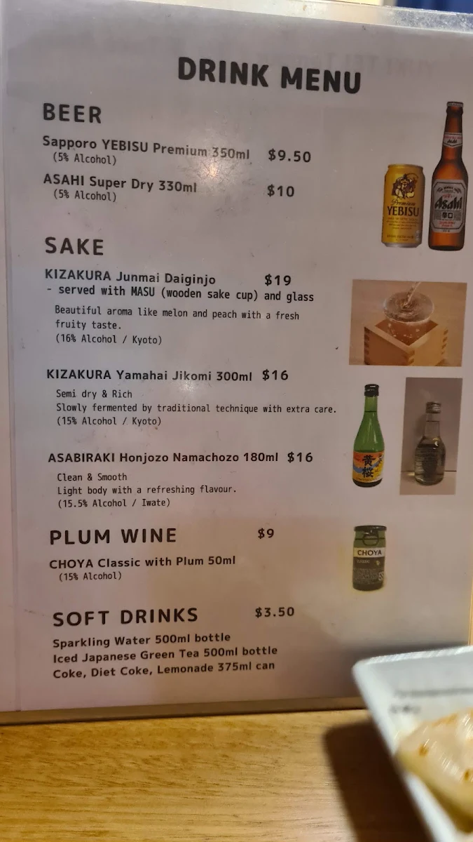 Menu, Yuki Tei Japanese Tempura Bar & Takeaway