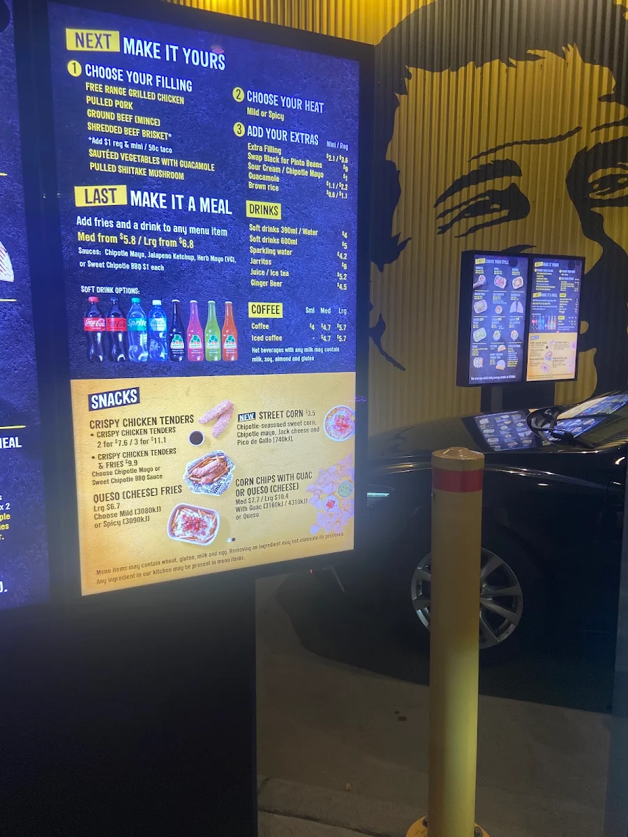 Menu, Guzman y Gomez - Westfield Carousel