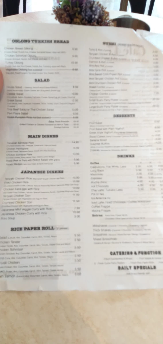 Menu, Cafe 47