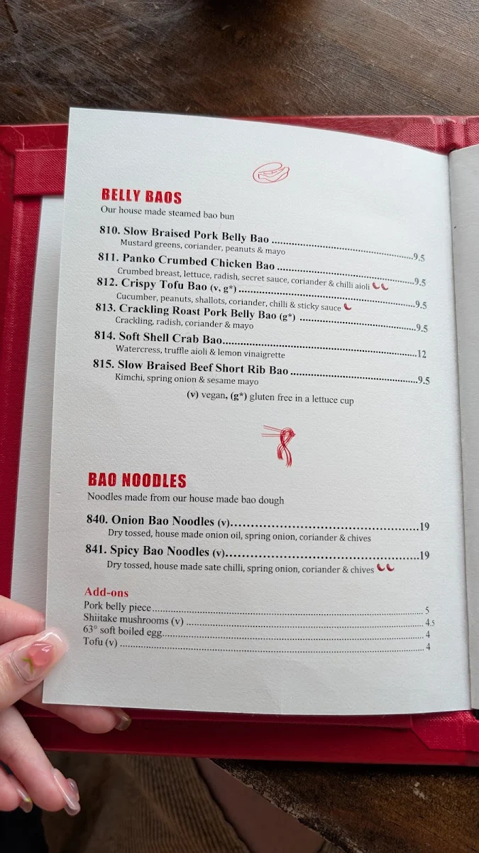 Menu, Belly Bao