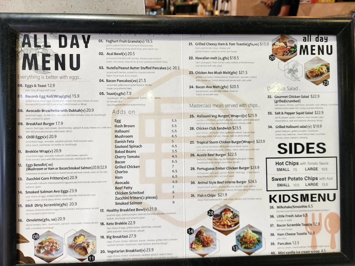 Menu, Brunch N Brew