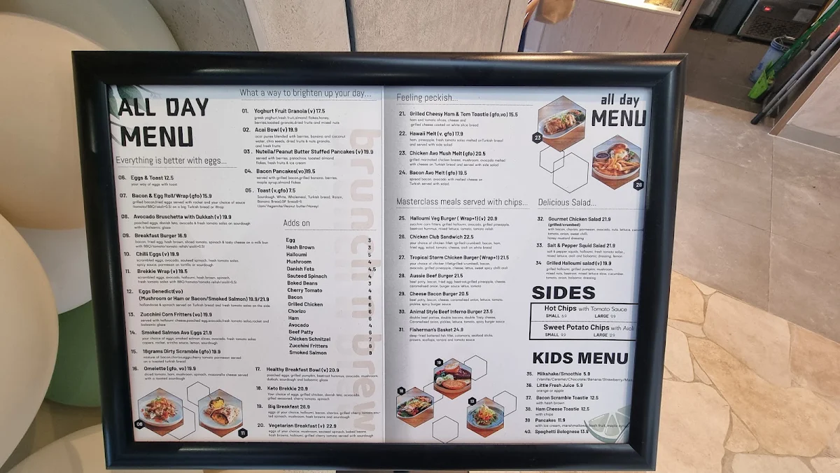 Menu, Brunch N Brew