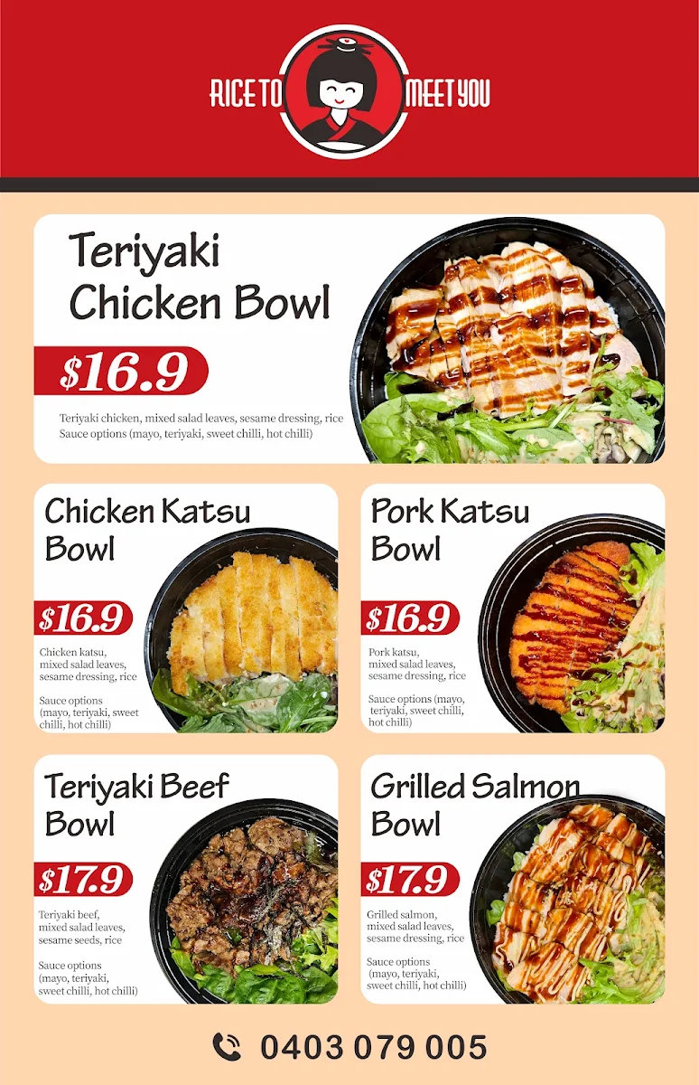 Menu, Rice to Meet You