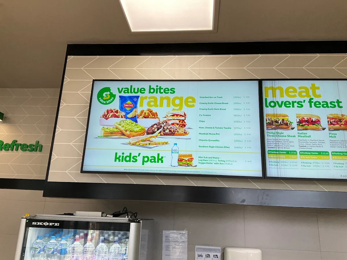 Menu, Subway