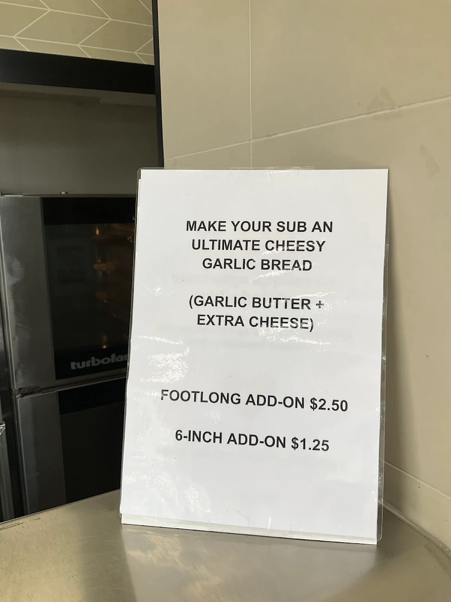 Menu, Subway