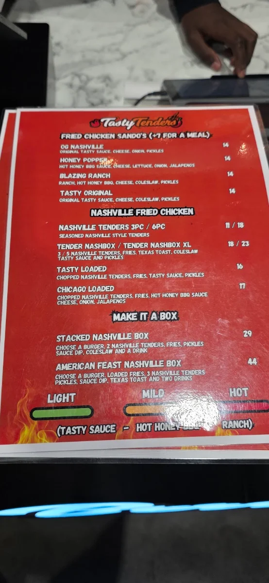 Menu, Tasty Tenders