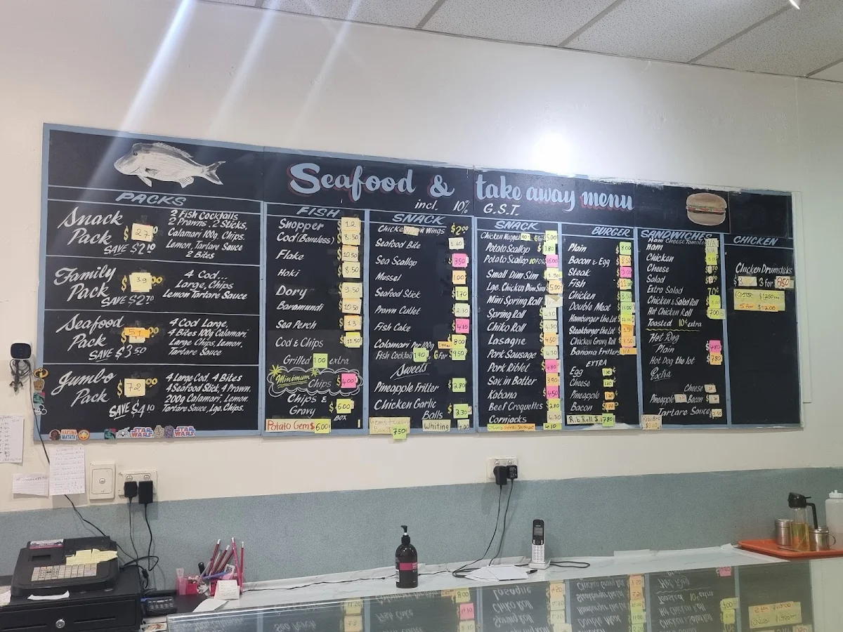 Menu, Edens Landing Fish and Chips Takeaway