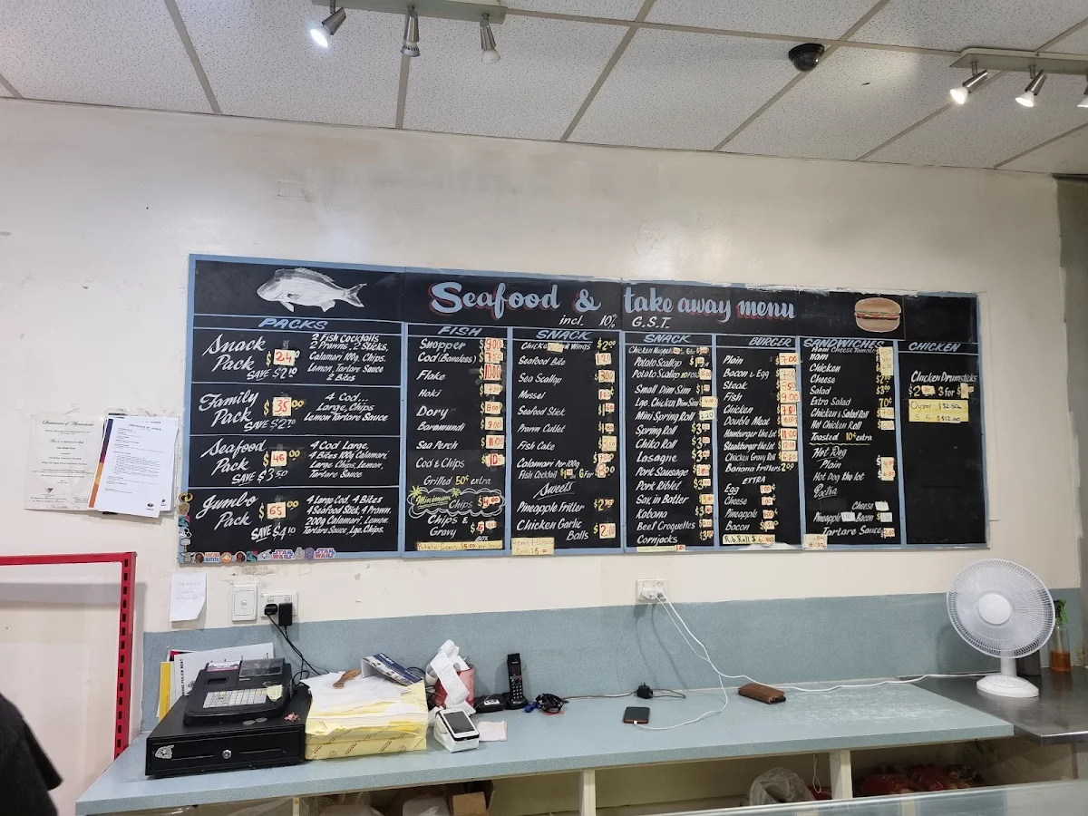 Menu, Edens Landing Fish and Chips Takeaway