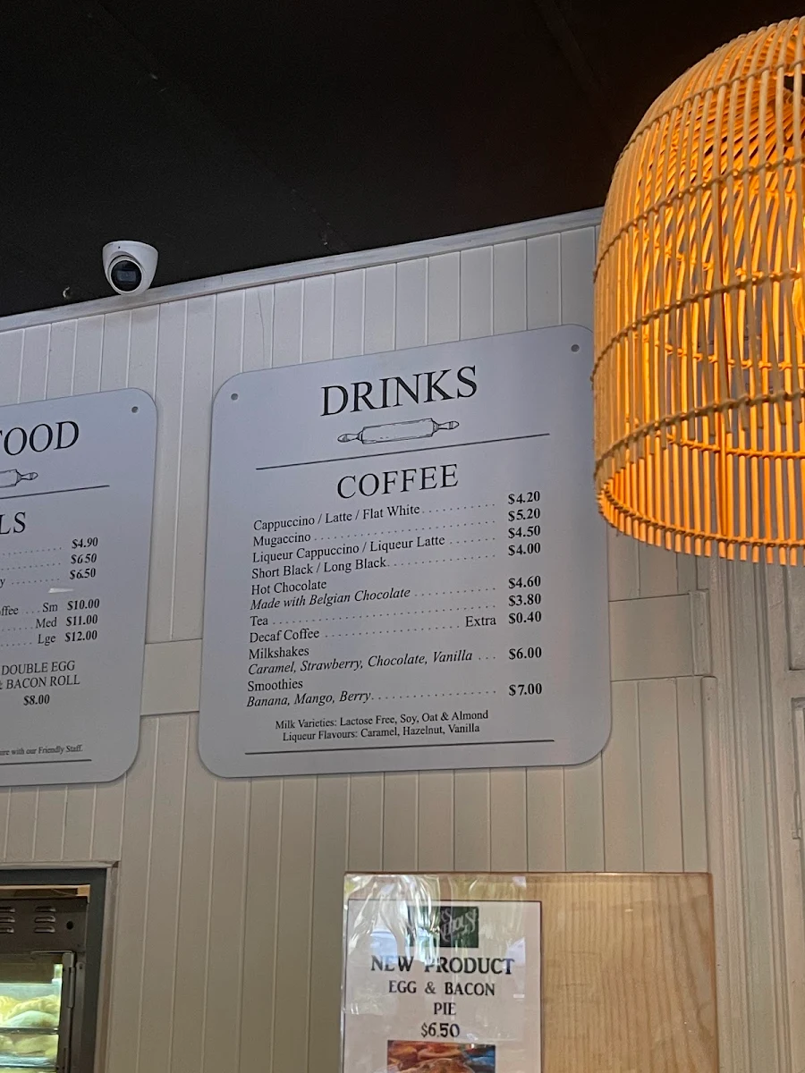 Menu, St Peters Bakehouse & Coffee Shop