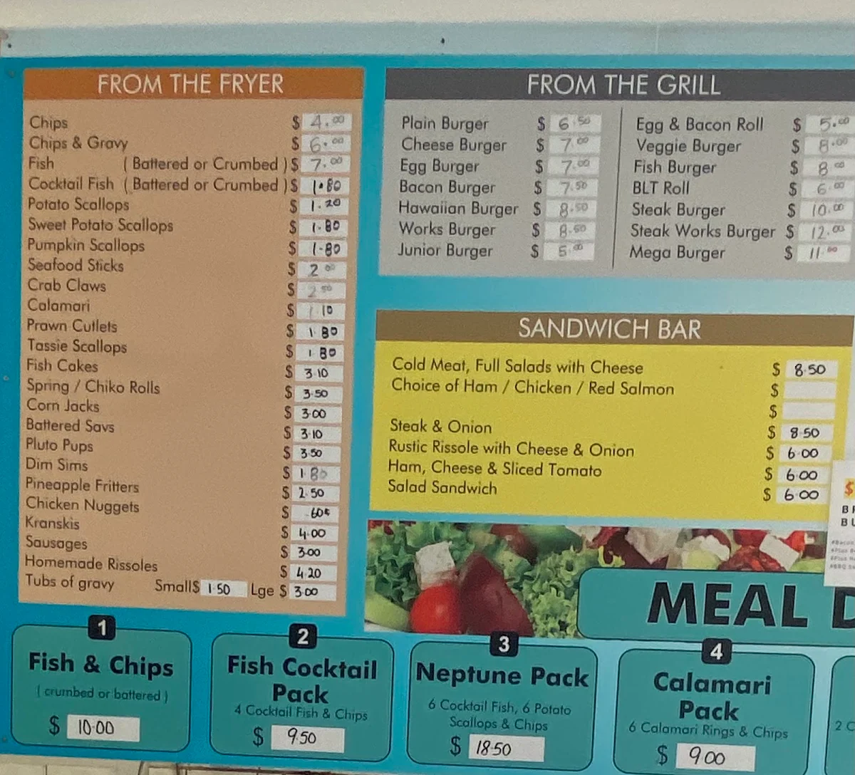 Menu, Boolaroo Fish and Chips Takeaway