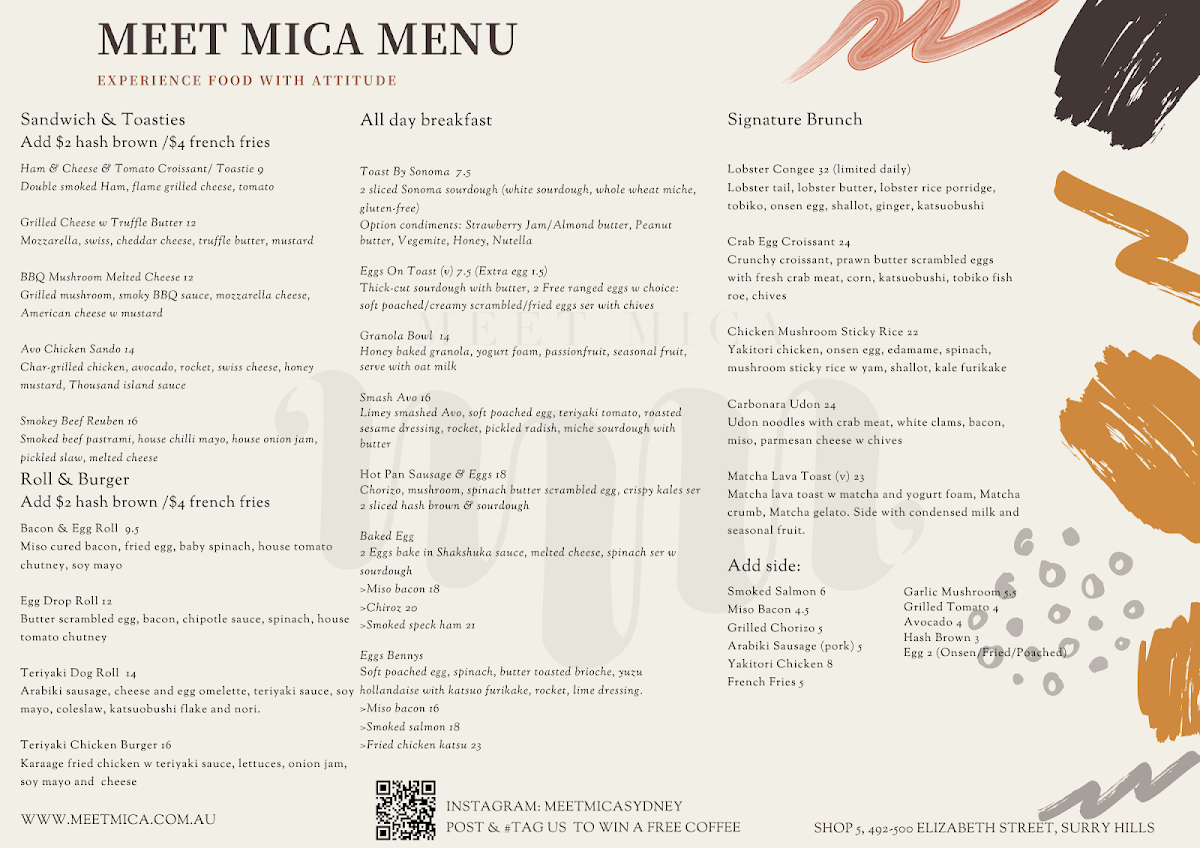 Menu, Meet Mica