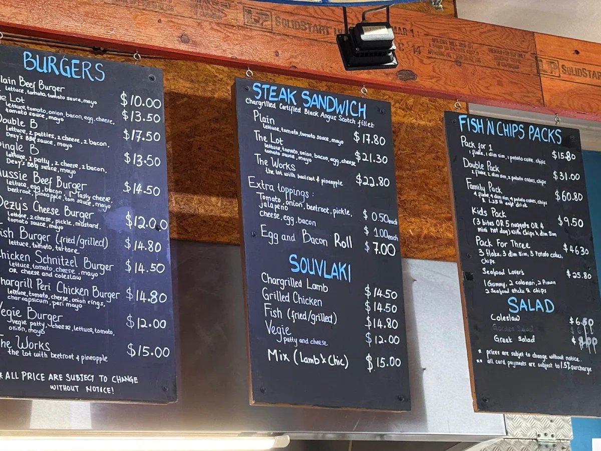 Menu, Dezy's