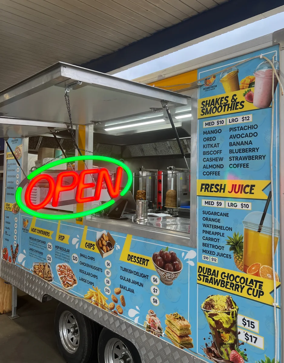 Menu, Ocean Fresh Juice & Kebab