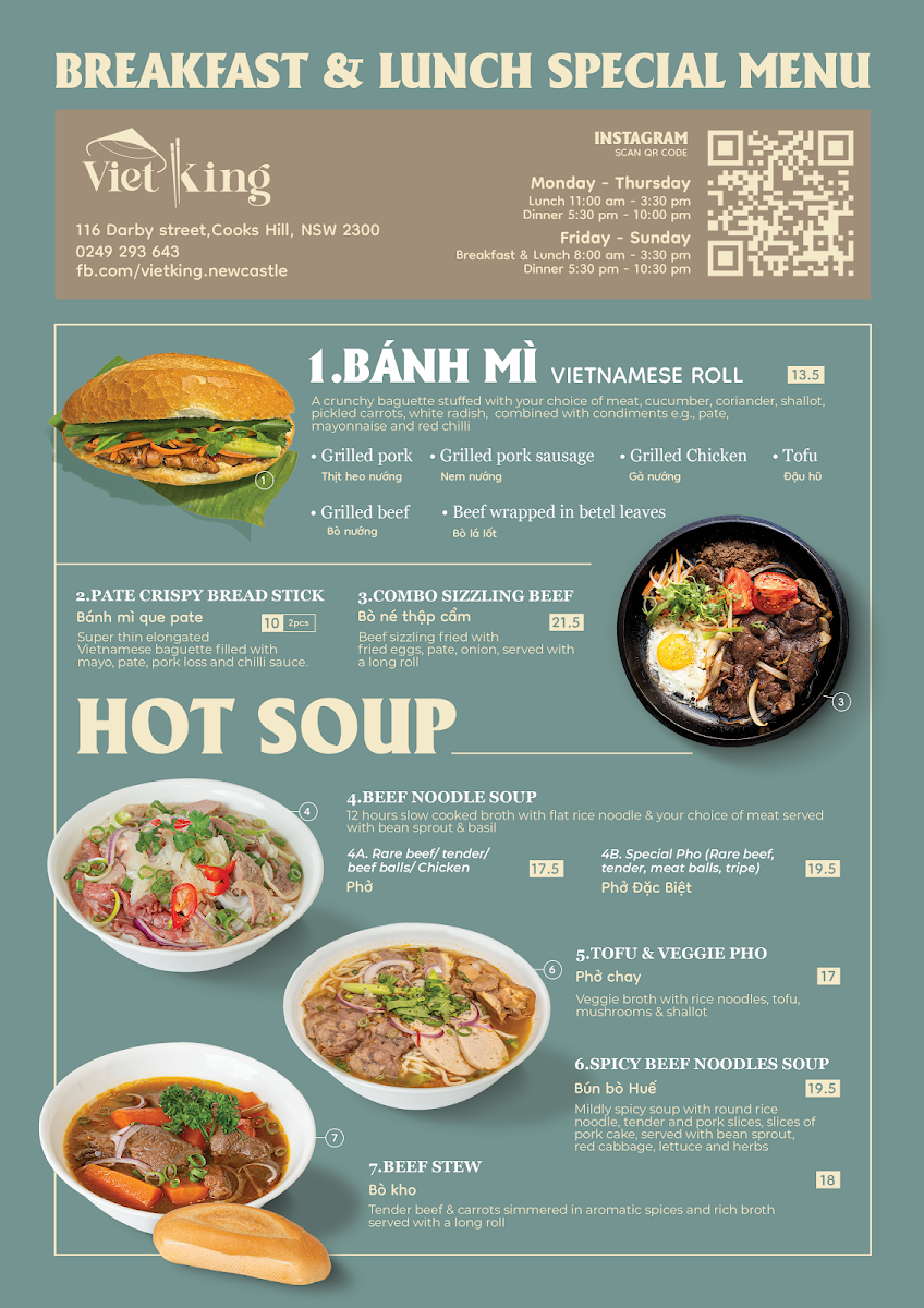Menu, Vietking