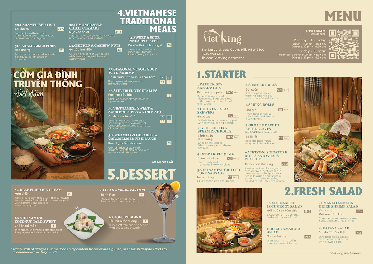 Menu, Vietking