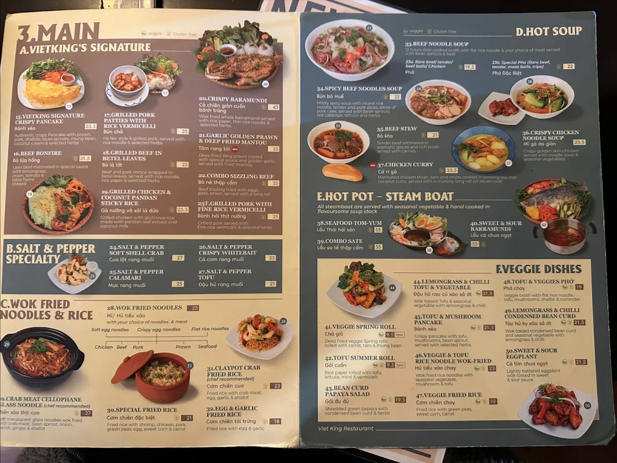 Menu, Vietking