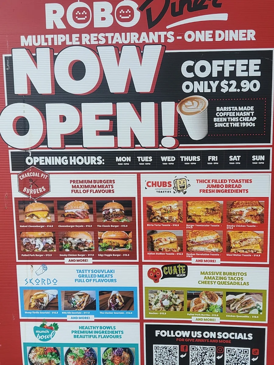 Menu, Robo Diner