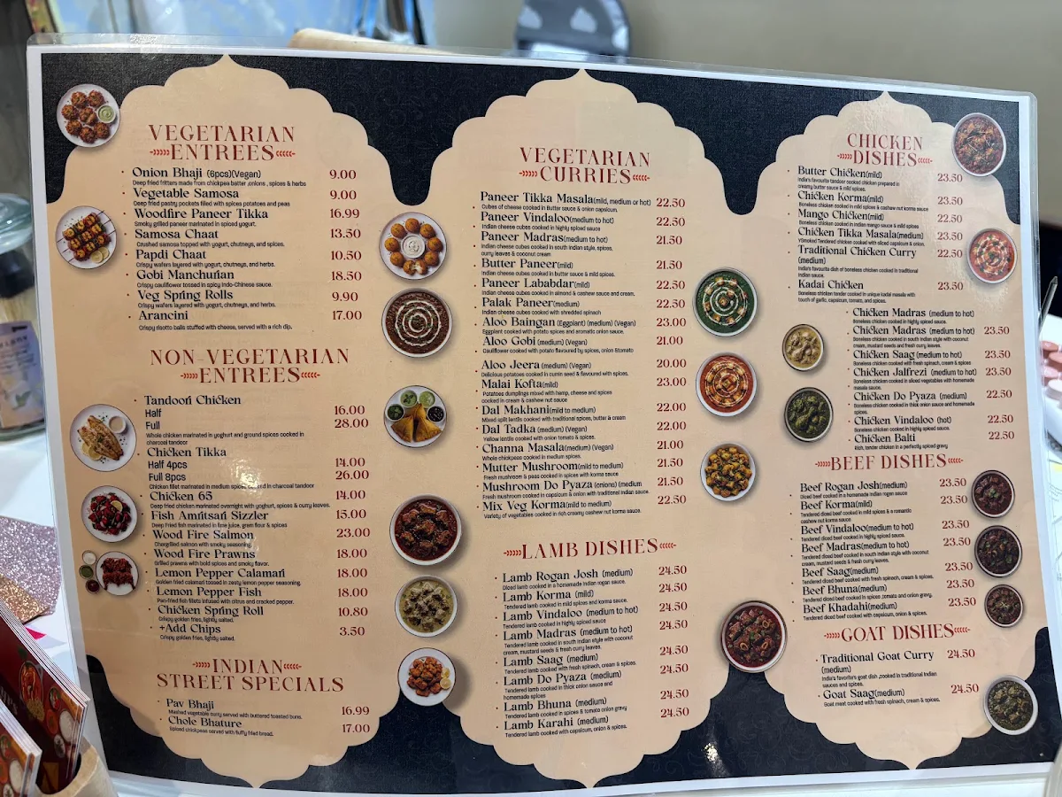 Menu, Flavours Of India