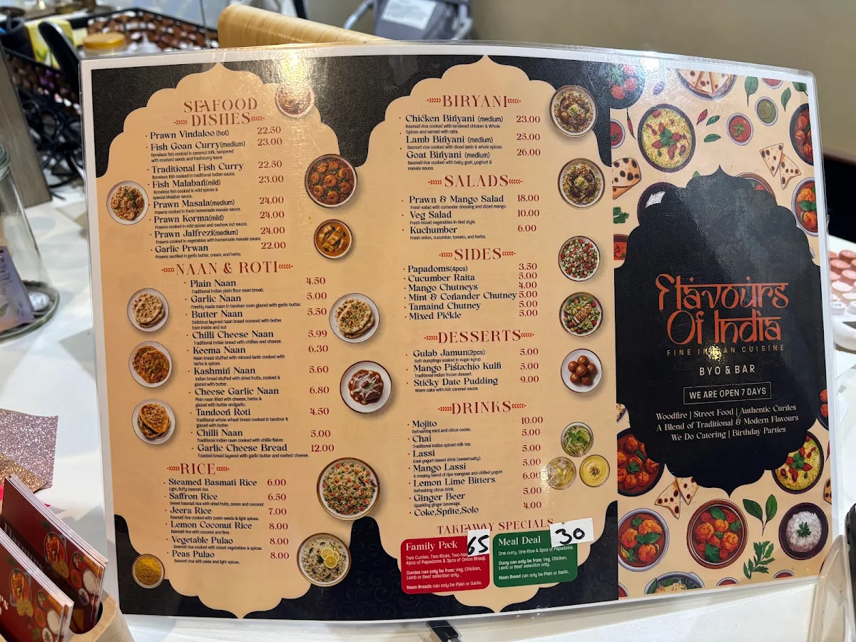 Menu, Flavours Of India