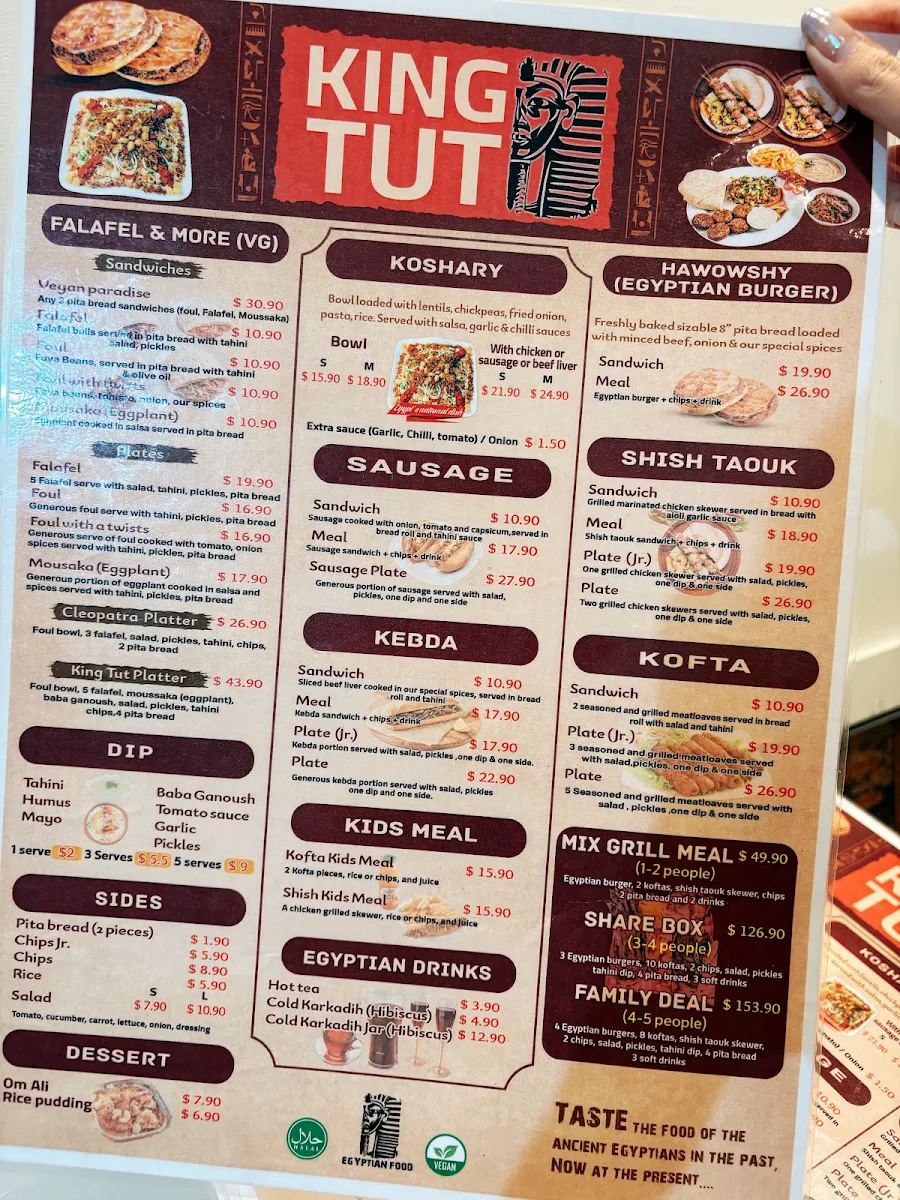 Menu, King TUT