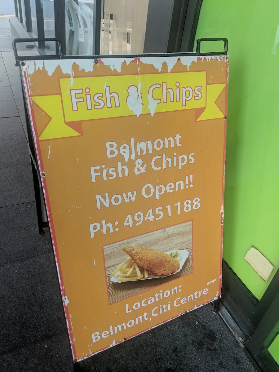 Menu, Belmont fish and chips