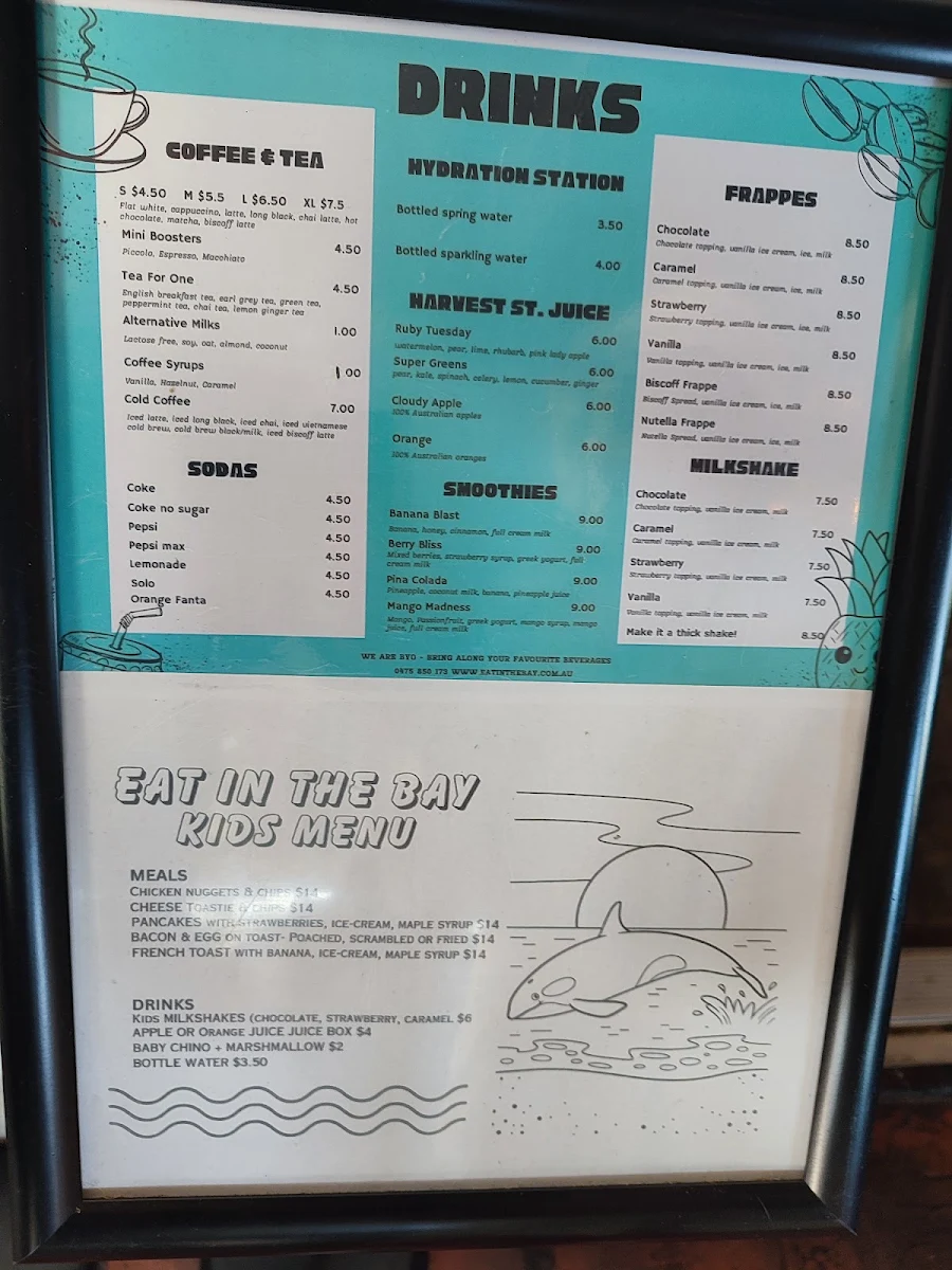 Menu, EAT in the Bay