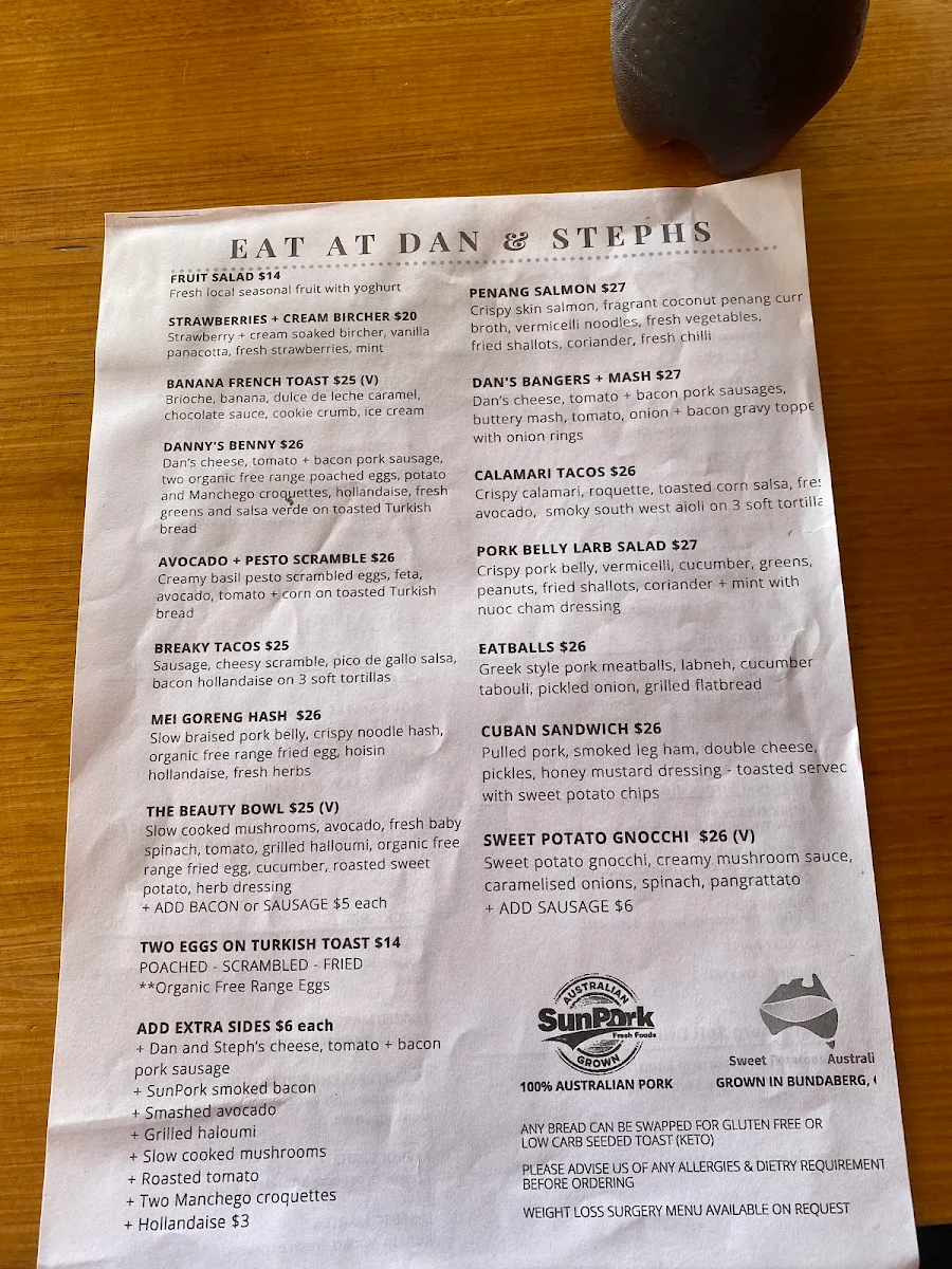 Menu, EAT in the Bay