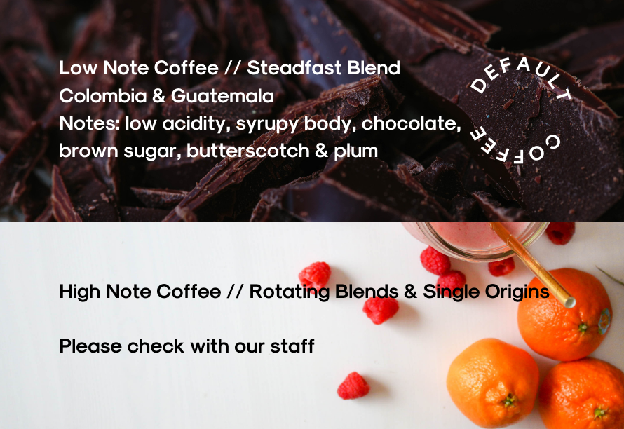 Menu, Micah Coffee Brewers