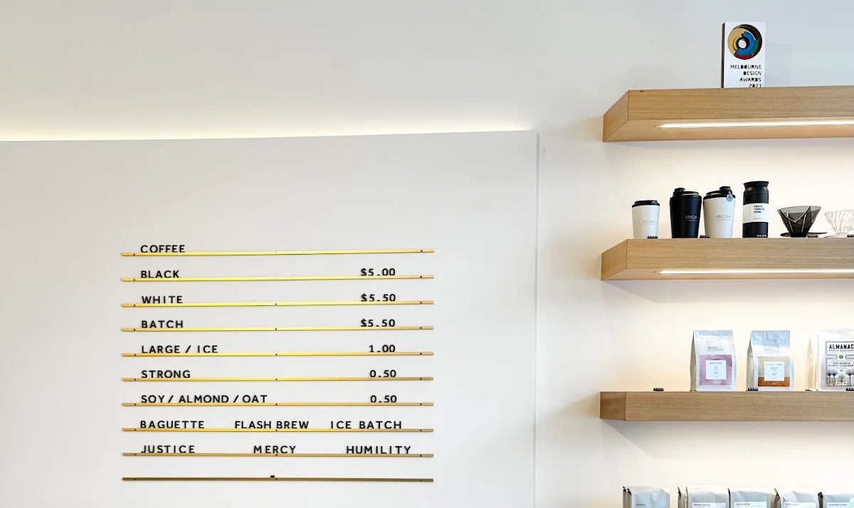 Menu, Micah Coffee Brewers