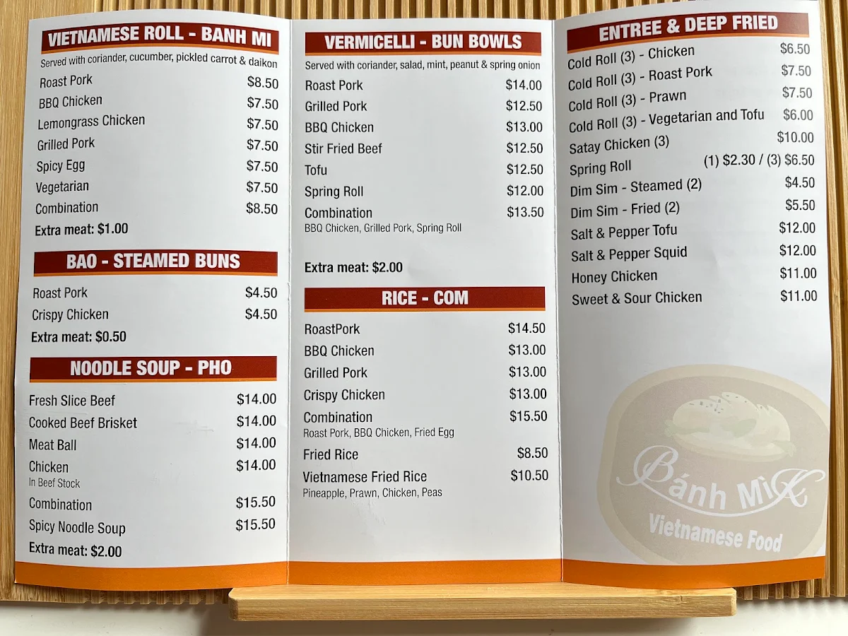 Menu, Banh Mi K