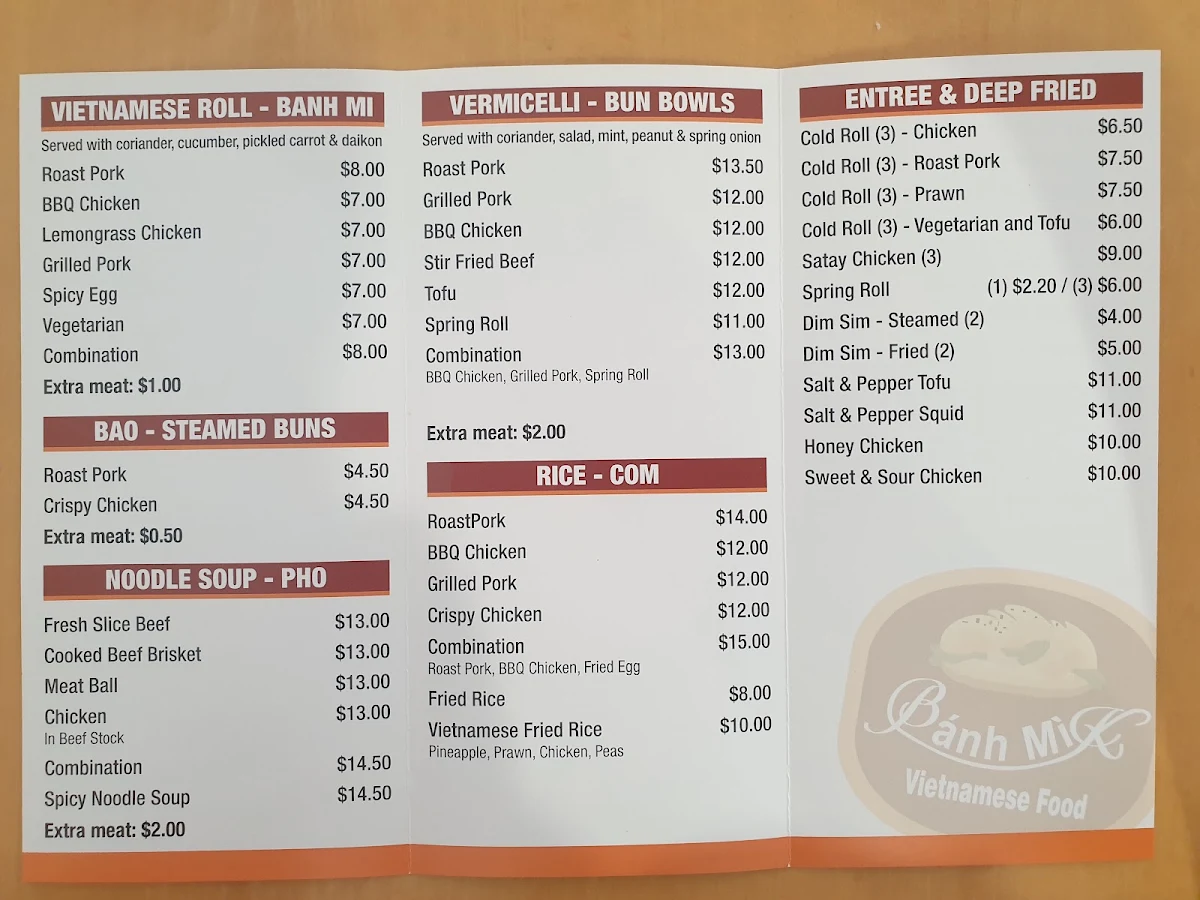 Menu, Banh Mi K