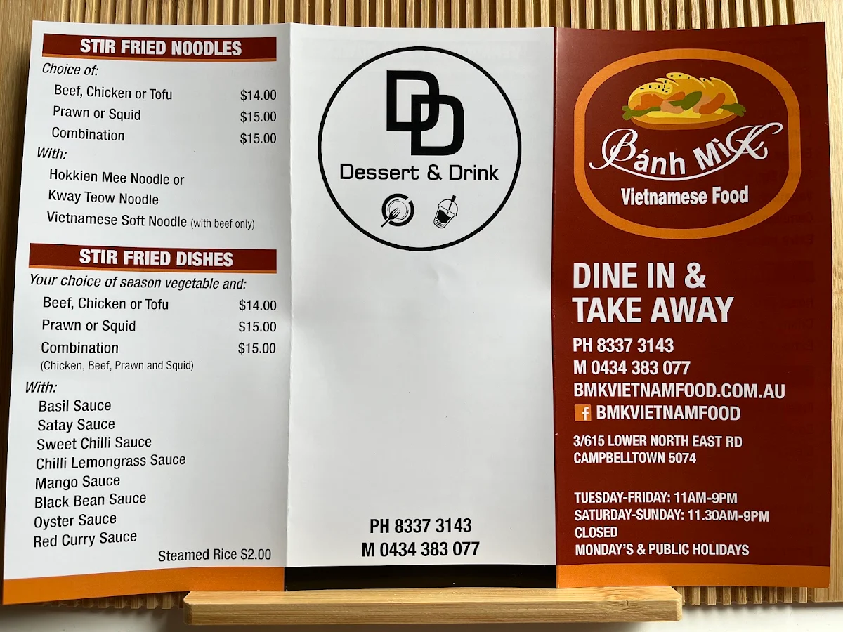 Menu, Banh Mi K