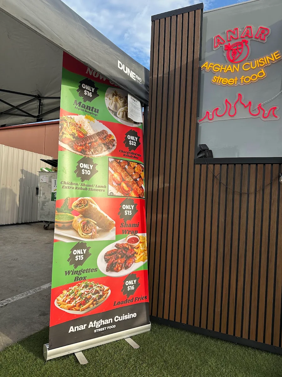 Menu, Anar Afghan Cuisine Street Food