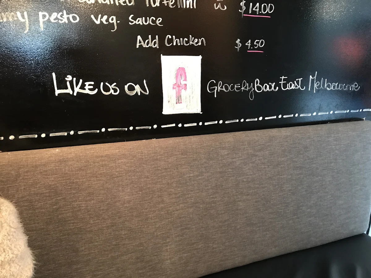 Menu, Grocery Bar East Melbourne