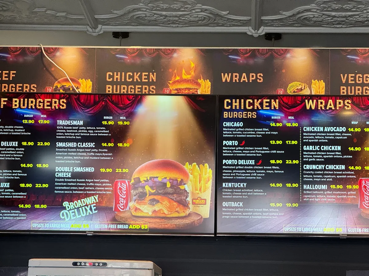 Menu, Burgers On Broadway Summer Hill