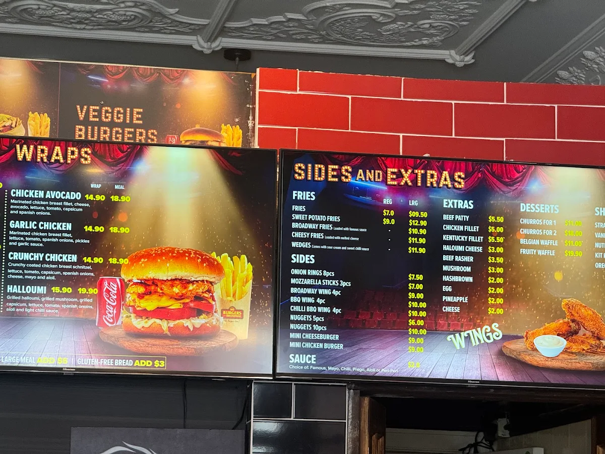 Menu, Burgers On Broadway Summer Hill