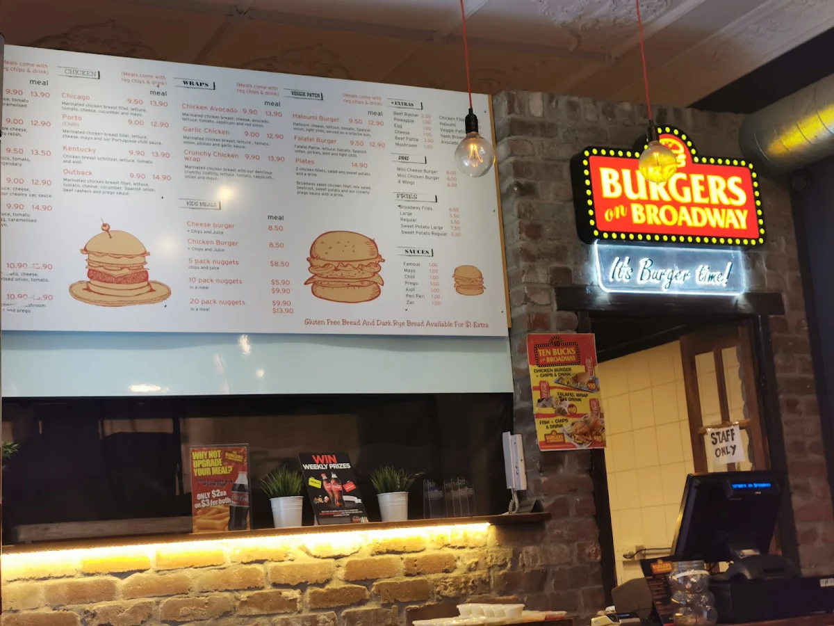 Menu, Burgers On Broadway Summer Hill