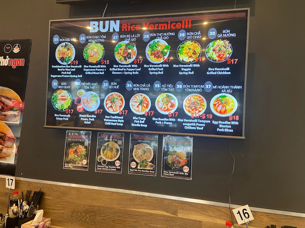 Menu, Pho Ngon