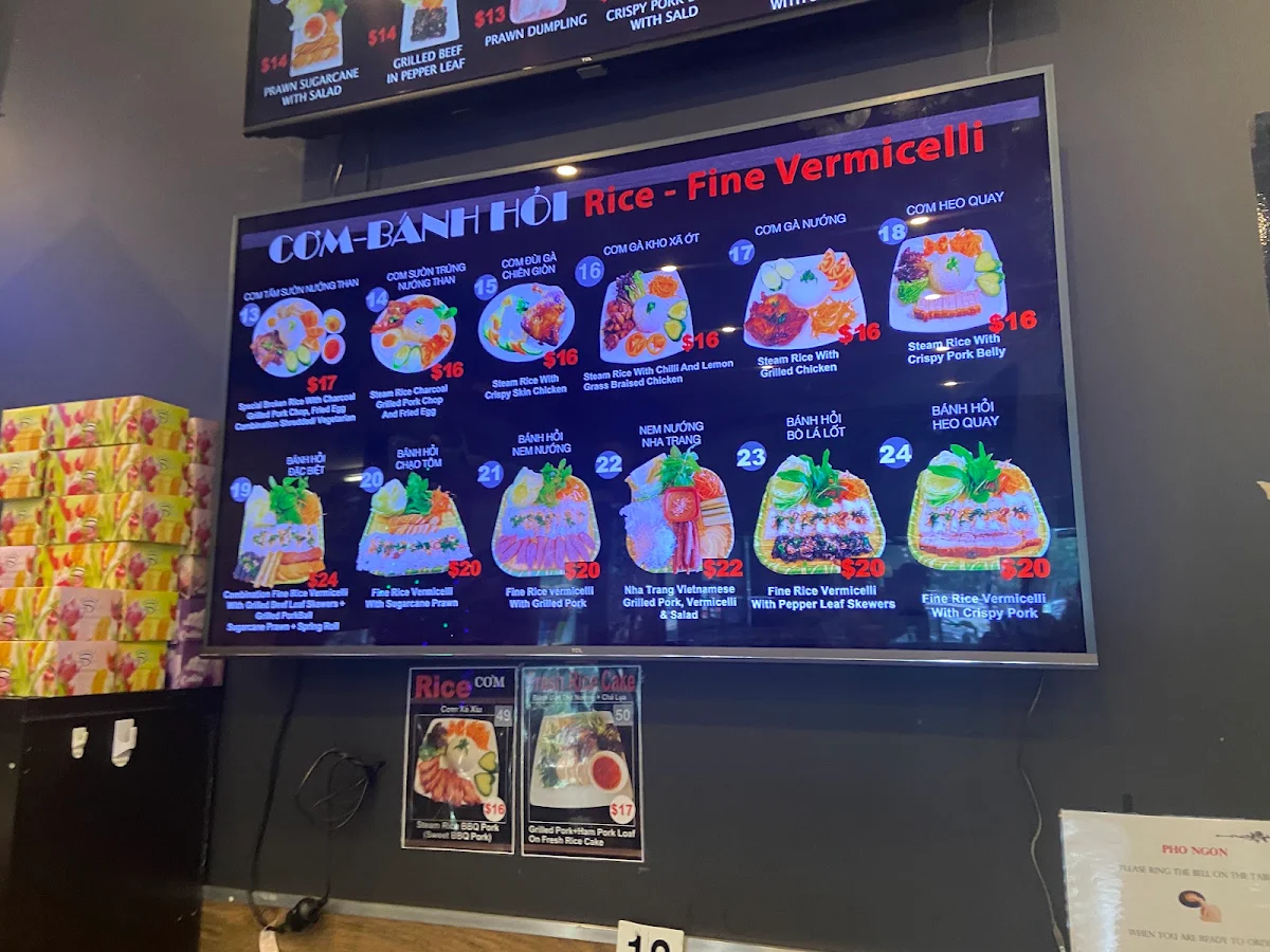 Menu, Pho Ngon