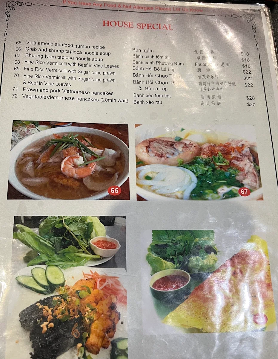 Menu, Phuong Nam